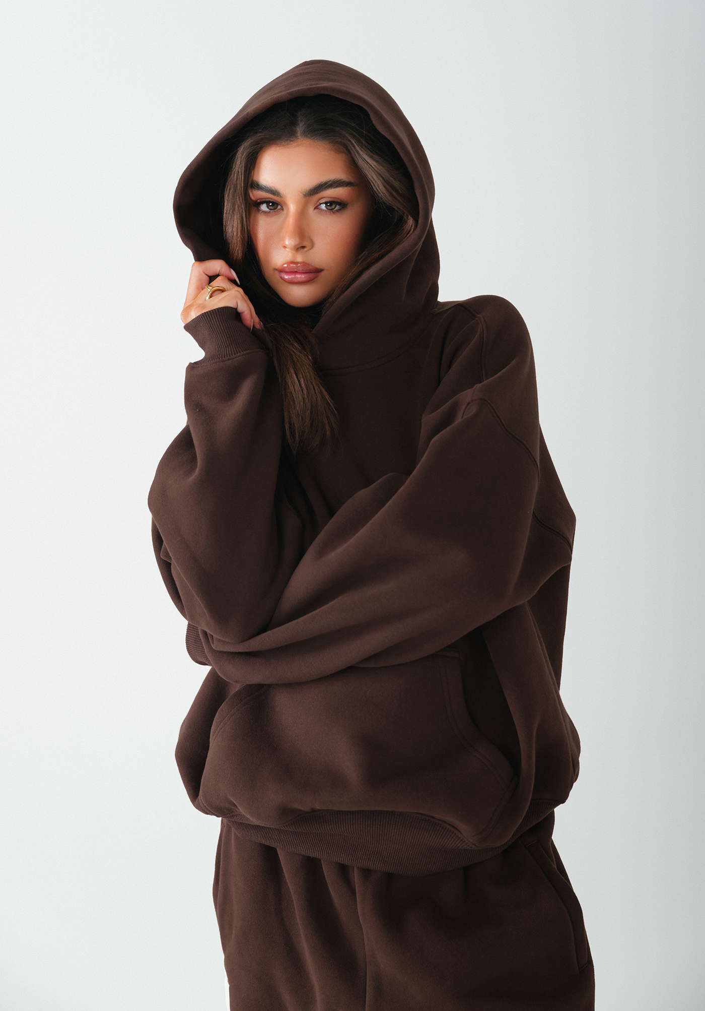 GATED COMMUNITY HOODIE DARK BROWN