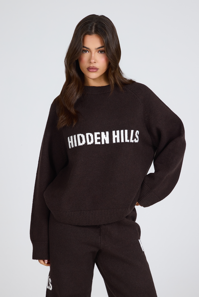 KNIT SWEATER DARK BROWN