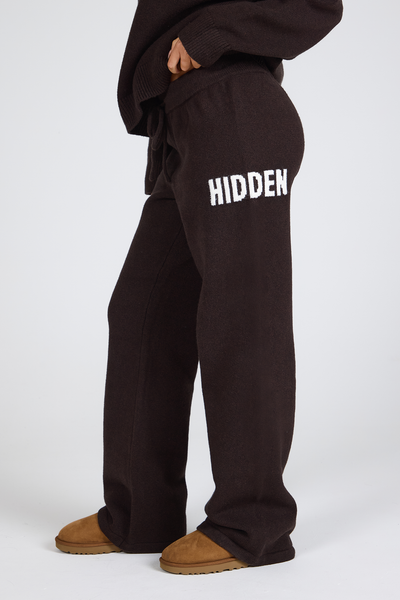 KNIT SWEATPANTS DARK BROWN