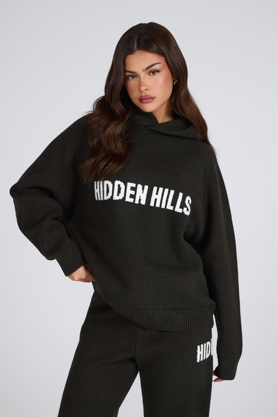 KNIT HOODIE DARK GREEN