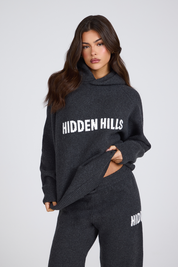 KNIT HOODIE DARK GREY