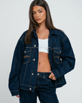 LOGO STITCH DENIM JACKET INDIGO