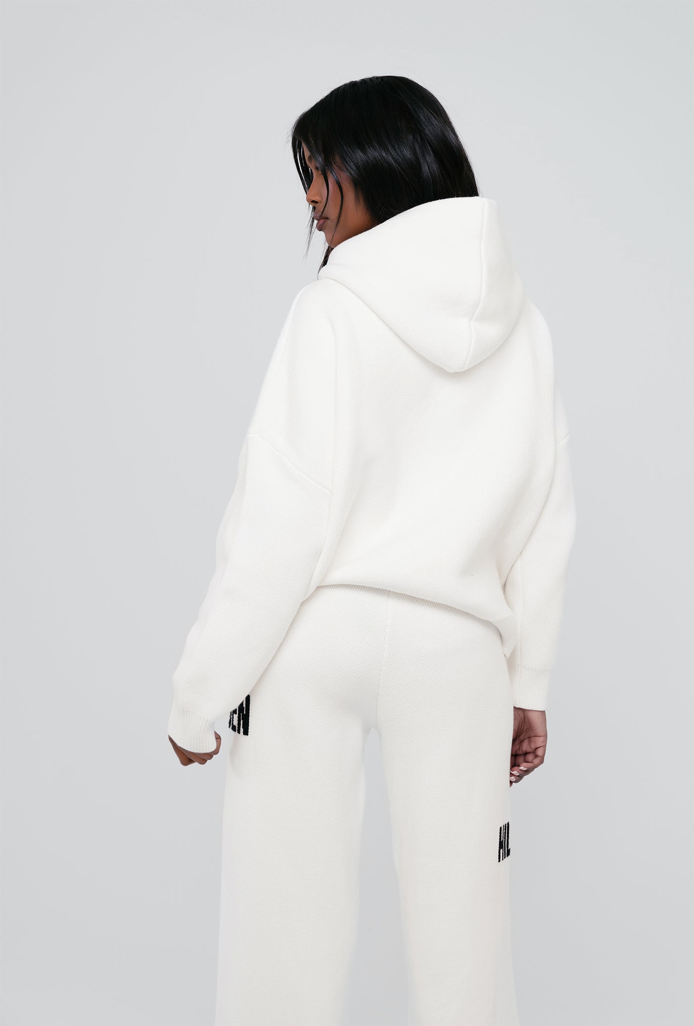 KNIT HOODIE OFF WHITE