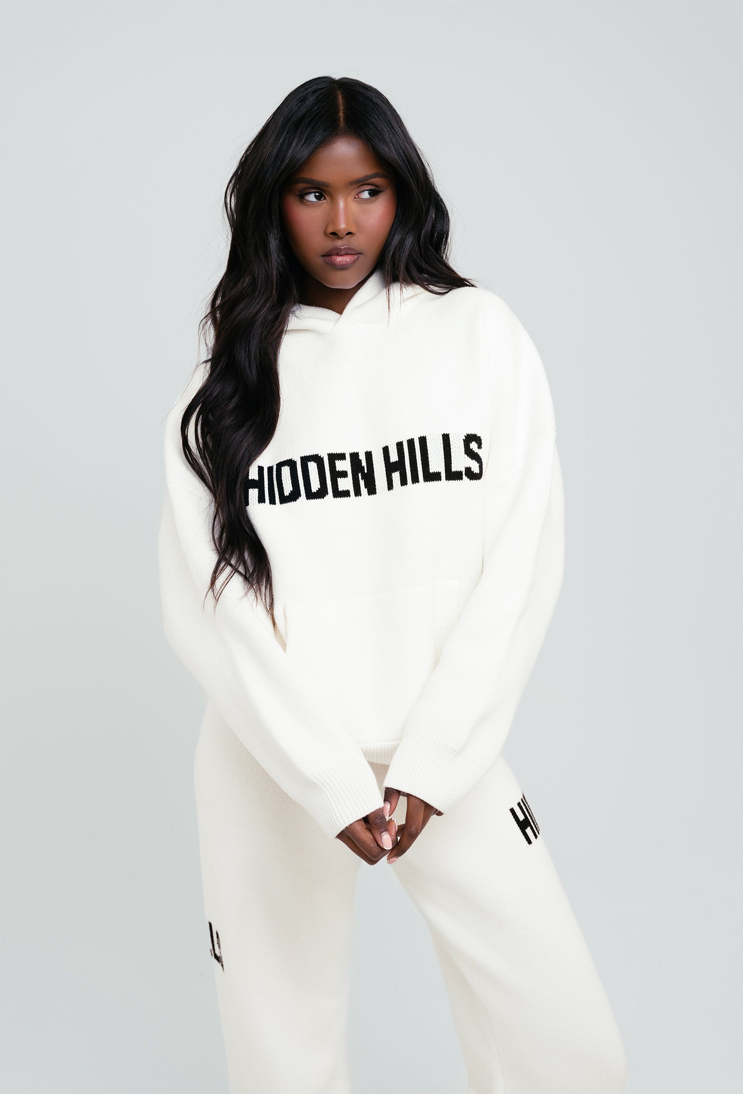 KNIT HOODIE OFF WHITE – Hidden Hills