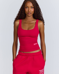 LABEL TANK TOP RASPBERRY RED