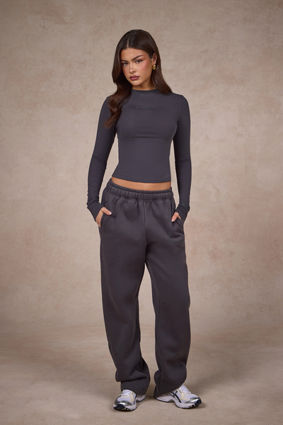BASICS STRAIGHT LEG SWEATPANTS DARK GREY