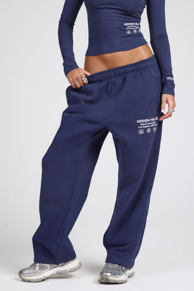 LABEL STRAIGHT LEG SWEATPANTS FUTURE DUSK