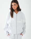 GATED COMMUNITY ZIP HOODIE LIGHT GREY