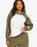RAGLAN HOODIE SAGE/YELLOW