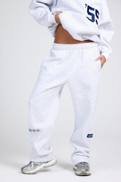 '55 EMBROIDERY STRAIGHT LEG SWEATPANTS LIGHT GREY