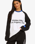 RAGLAN LONGSLEEVE T-SHIRT BLACK/ROYAL BLUE