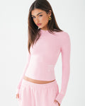 LABEL LONGSLEEVE TOP LIGHT PINK
