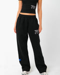 LABEL STRAIGHT LEG SWEATPANTS BLACK