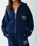 LABEL ZIP HOODIE NAVY
