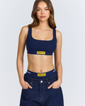 LABEL BRIEF AMBER/NAVY