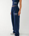 LABEL STRAIGHT LEG SWEATPANTS NAVY