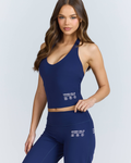 ACTIVE HALTER TOP NAVY