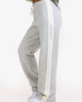 KNIT CONTRAST PANEL SWEATPANTS LIGHT GREY