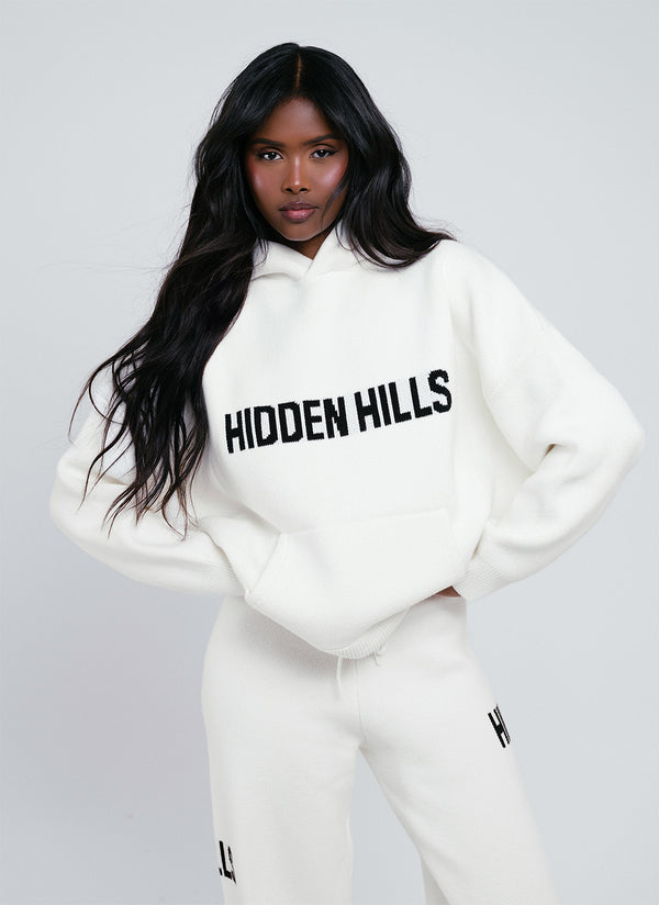KNIT HOODIE OFF WHITE