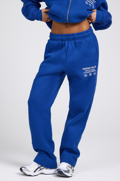 LABEL STRAIGHT LEG SWEATPANTS ROYAL BLUE