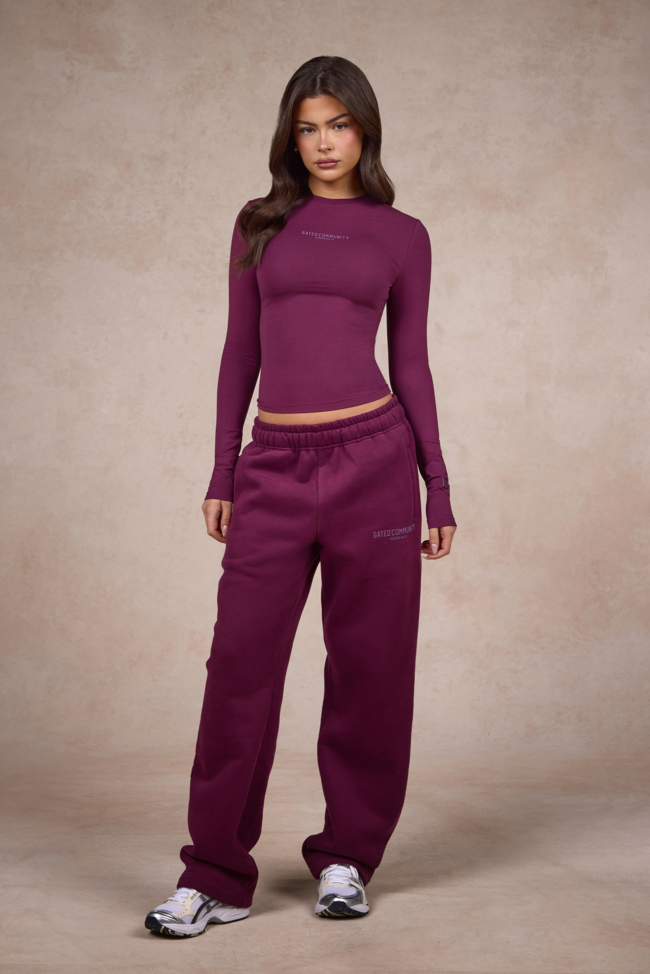 BASICS LONGSLEEVE TOP DARK PLUM