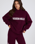 KNIT HOODIE DARK PLUM