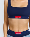 LABEL BRA TOP RASPBERRY RED/NAVY