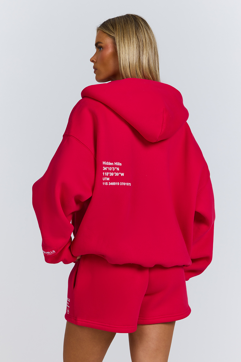 LABEL ZIP HOODIE RASPBERRY RED – Hidden Hills
