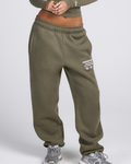 LABEL CUFFED SWEATPANTS SAGE