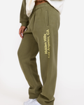 RAGLAN VINTAGE LOGO STRAIGHT LEG SWEATPANTS SAGE/YELLOW