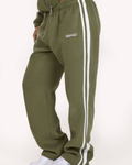 STRIPED STRAIGHT LEG SWEATPANTS SAGE
