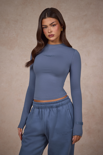 BASICS LONGSLEEVE TOP STEEL BLUE