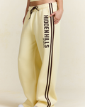 STRIPED STRAIGHT LEG SWEATPANTS BUTTER YELLOW/DARK BROWN