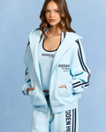 STRIPED ZIP HOODIE LIGHT BLUE/NAVY