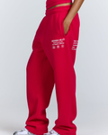 LABEL STRAIGHT LEG SWEATPANTS RASPBERRY RED