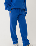 EMBOSSED STRAIGHT LEG SWEATPANTS ROYAL BLUE
