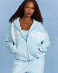 GATED COMMUNITY ZIP HOODIE LIGHT BLUE