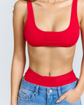 BASICS BRA TOP CHILI RED