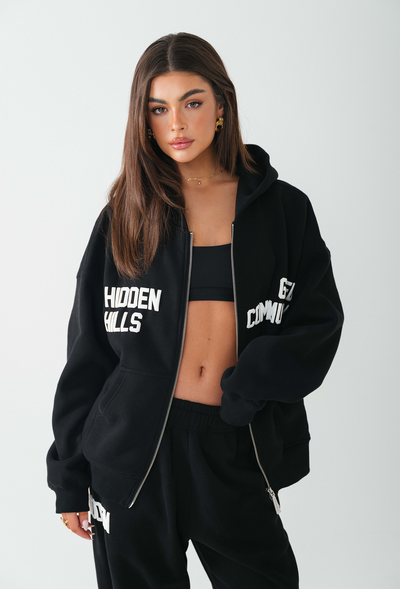 GATED COMMUNITY ZIP HOODIE BLACK