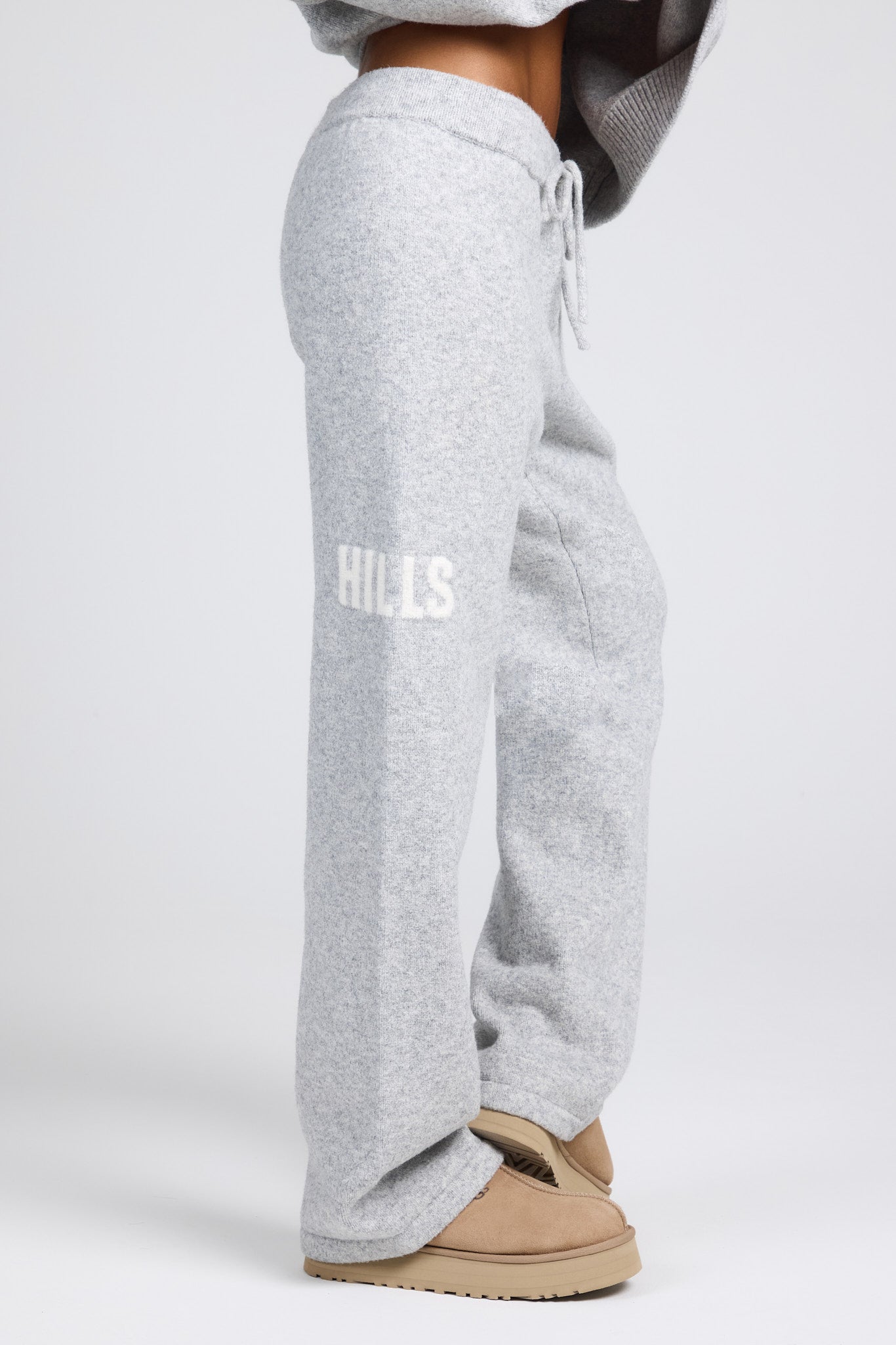 STRICK-SWEATPANTS HELLGRAU