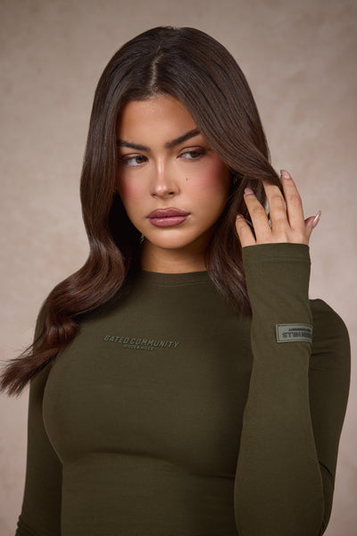 BASICS LANGARMSHIRT OLIV