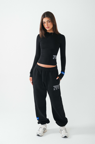 LABEL SWEATPANTS SCHWARZ