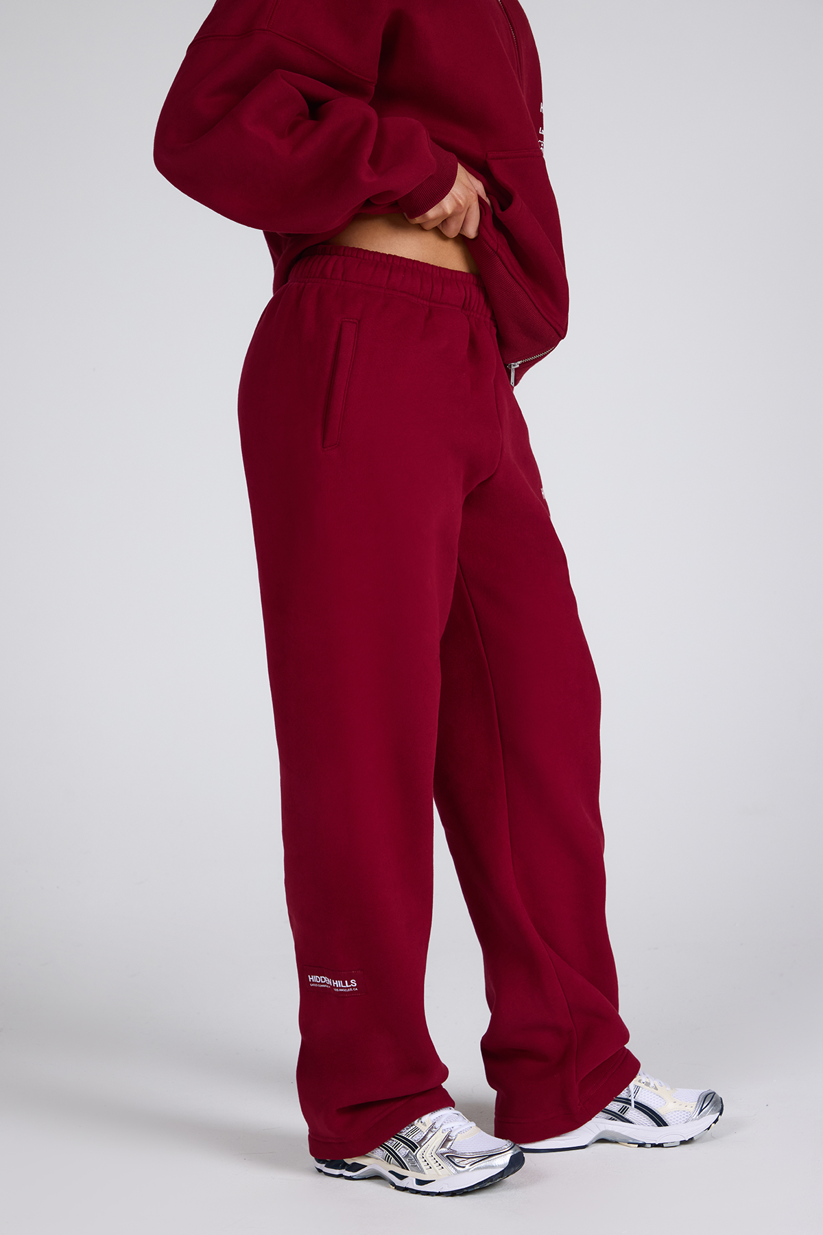 LABEL GERADES BEIN SWEATPANTS BURGUNDY