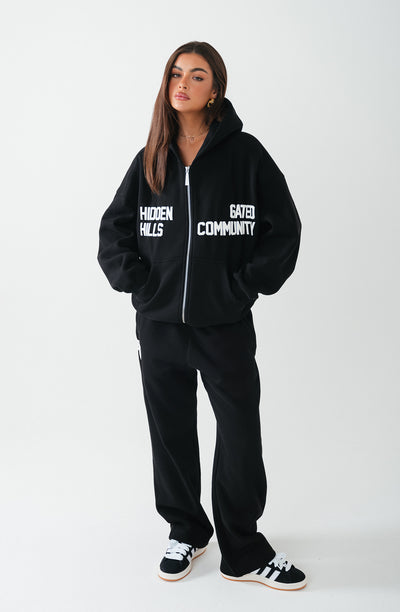 GATED COMMUNITY ZIP HOODIE SCHWARZ