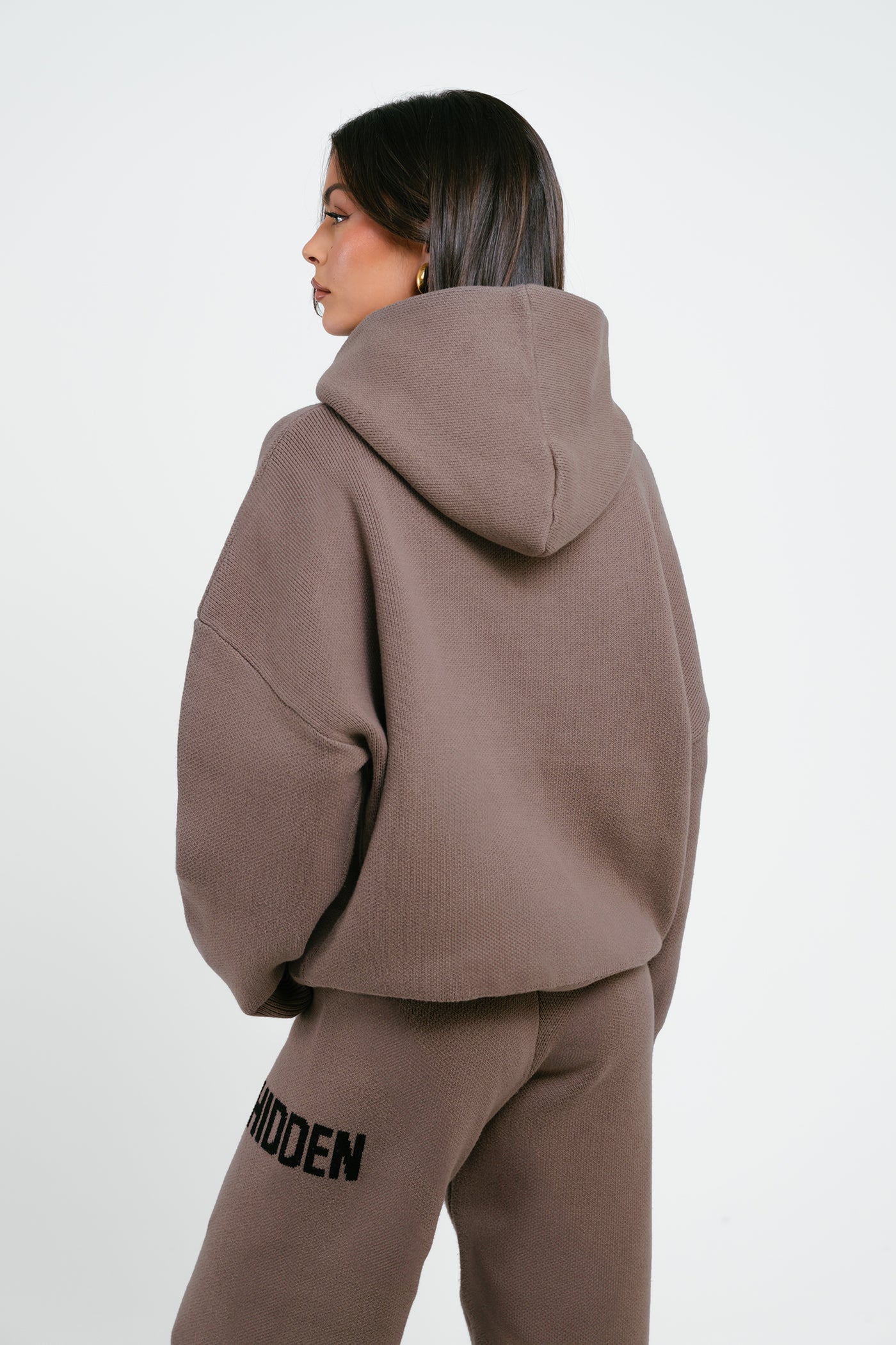 STRICK-HOODIE TAUPE
