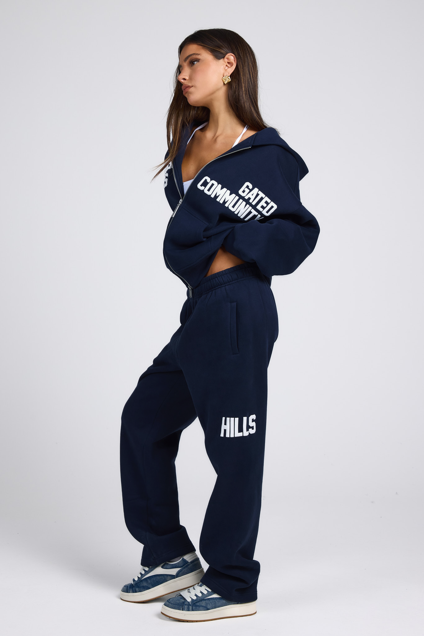 GATED COMMUNITY ZIP HOODIE NAVY