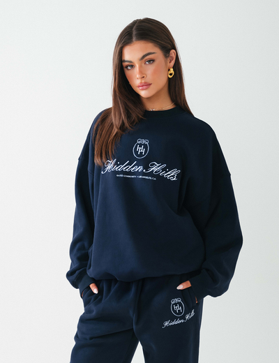 PULLOVER MIT KLASSISCHER STICKEREI NAVY