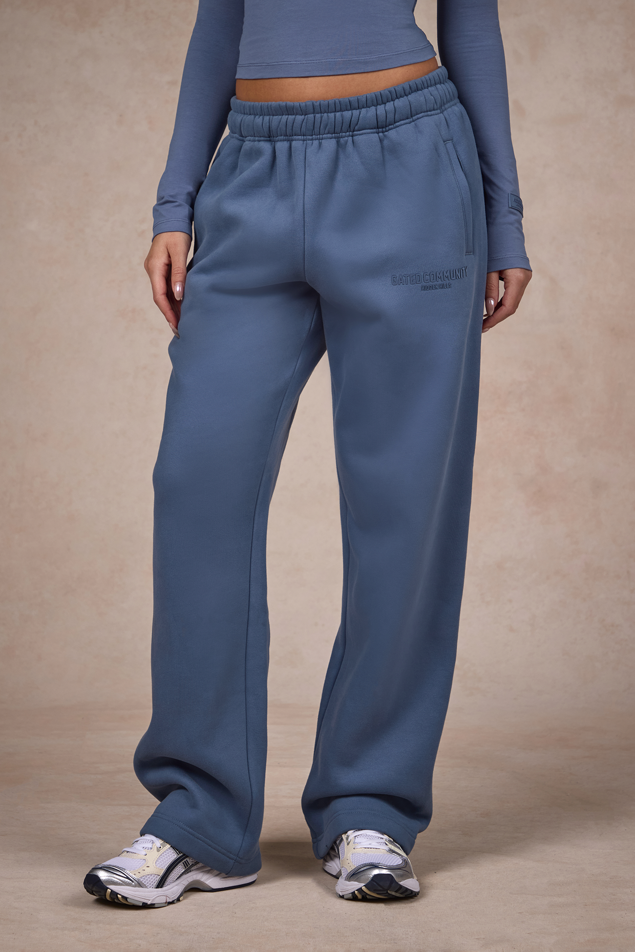 BASICS JOGGINGHOSE MIT GERADEM BEIN STAHLBLAU