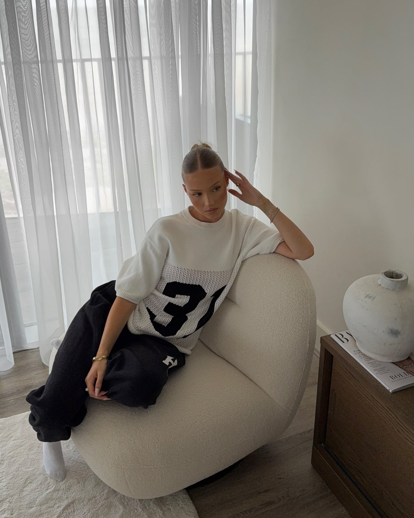 KNIT JERSEY OFF WHITE