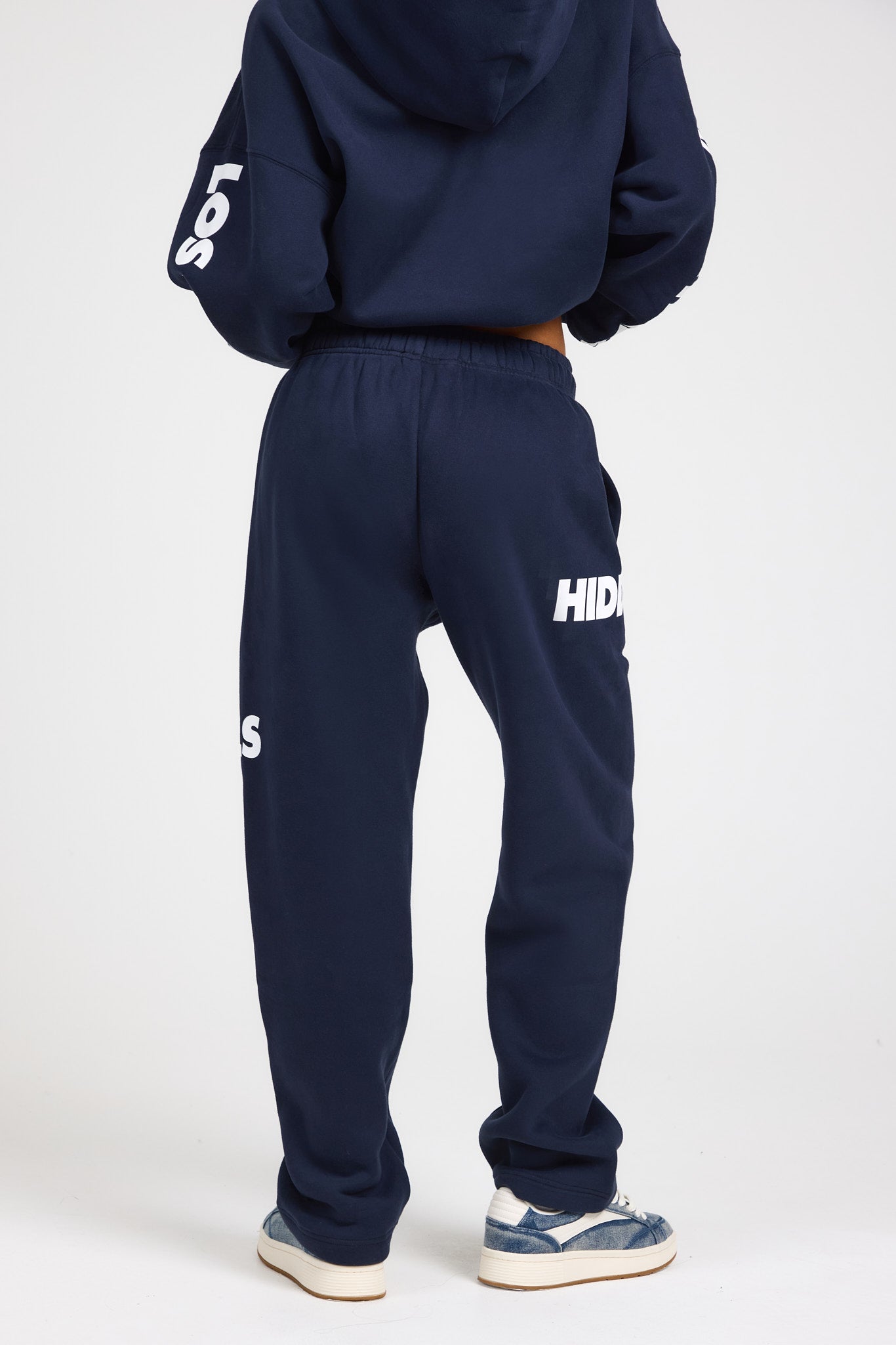 LOGO STRAIGHT LEG SWEATPANTS NAVY